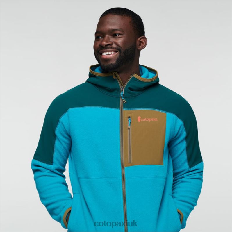 Cotopaxi UK - Abrazo Hooded Full-Zip Fleece Jacket Men Deep Ocean-Blue Brand Cotopaxi X4X0H478