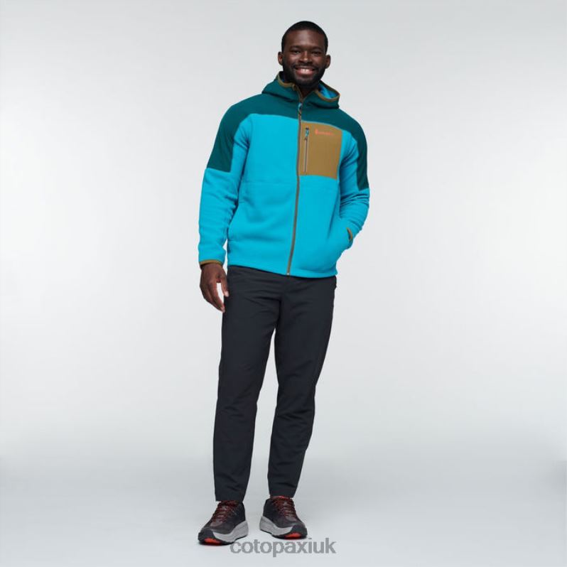 Cotopaxi UK - Abrazo Hooded Full-Zip Fleece Jacket Men Deep Ocean-Blue Brand Cotopaxi X4X0H478