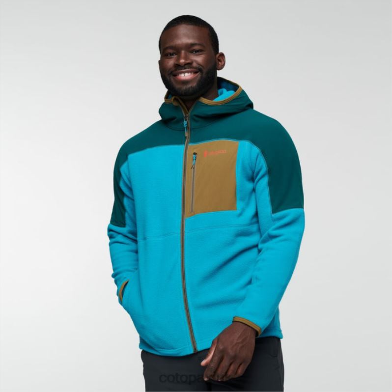 Cotopaxi UK - Abrazo Hooded Full-Zip Fleece Jacket Men Deep Ocean-Blue Brand Cotopaxi X4X0H478