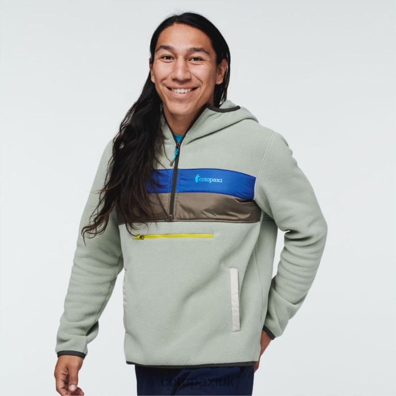 Cotopaxi UK - Grey Stone Origin Teca Fleece Hooded Half-Zip Jacket Recycled Men Cotopaxi X4X0H465