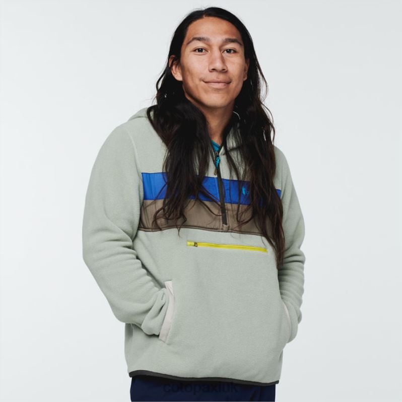 Cotopaxi UK - Grey Stone Origin Teca Fleece Hooded Half-Zip Jacket Recycled Men Cotopaxi X4X0H465