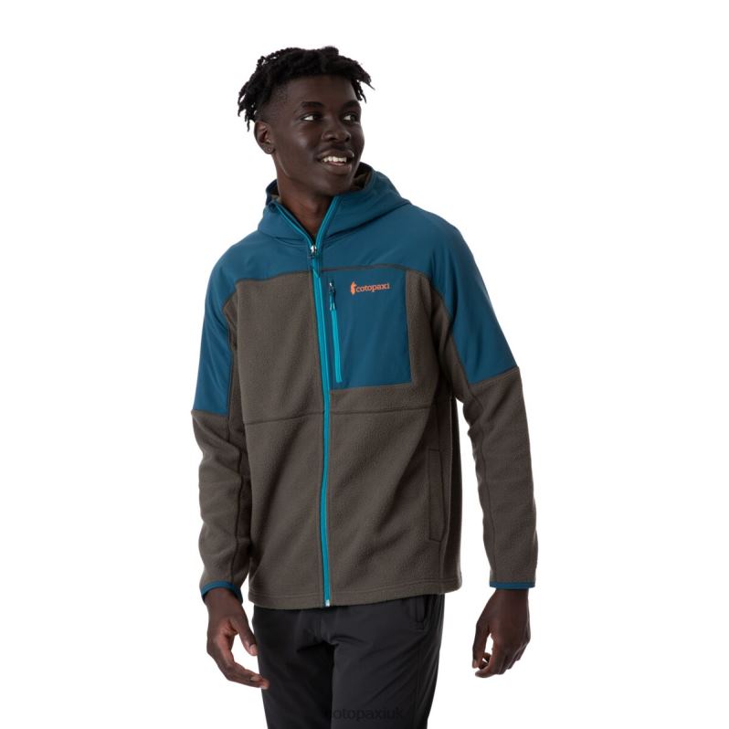 Cotopaxi UK - Indigo-Iron Abrazo Hooded Full-Zip Fleece Jacket Men Collections Cotopaxi X4X0H794