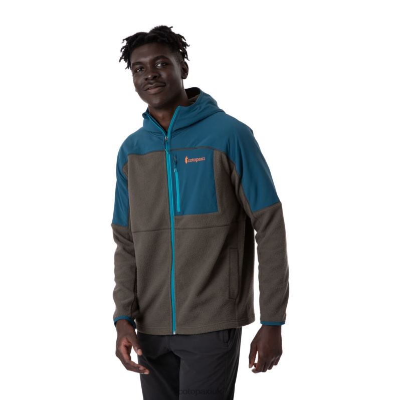 Cotopaxi UK - Indigo-Iron Abrazo Hooded Full-Zip Fleece Jacket Men Collections Cotopaxi X4X0H794