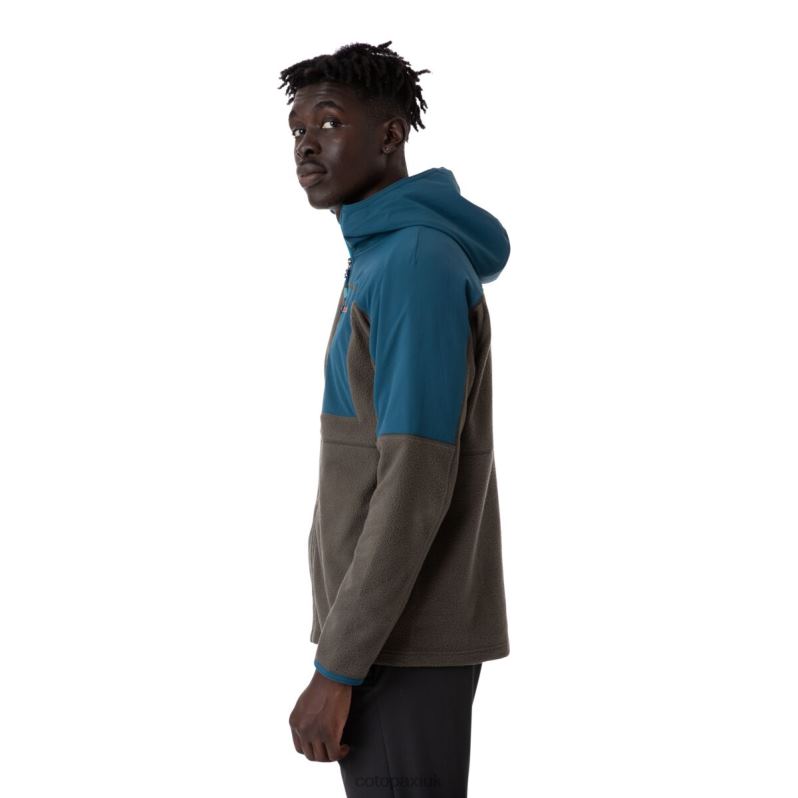 Cotopaxi UK - Indigo-Iron Abrazo Hooded Full-Zip Fleece Jacket Men Collections Cotopaxi X4X0H794