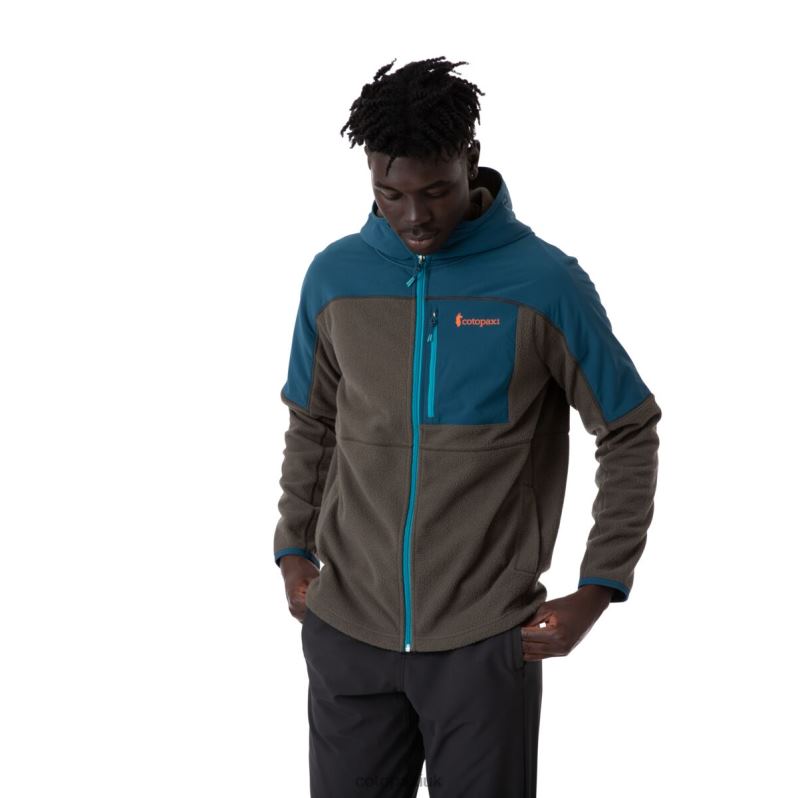 Cotopaxi UK - Indigo-Iron Abrazo Hooded Full-Zip Fleece Jacket Men Collections Cotopaxi X4X0H794