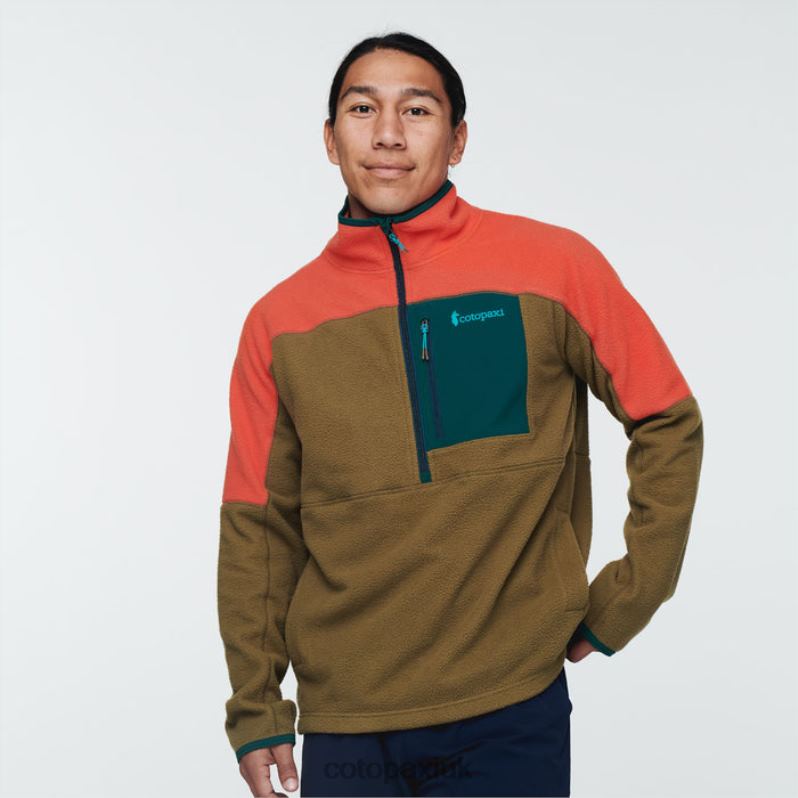 Cotopaxi UK - New Abrazo Half-Zip Fleece Jacket Men Canyon-Oak Cotopaxi X4X0H472