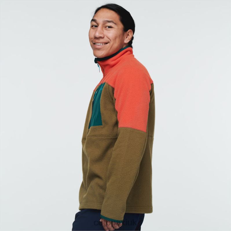 Cotopaxi UK - New Abrazo Half-Zip Fleece Jacket Men Canyon-Oak Cotopaxi X4X0H472