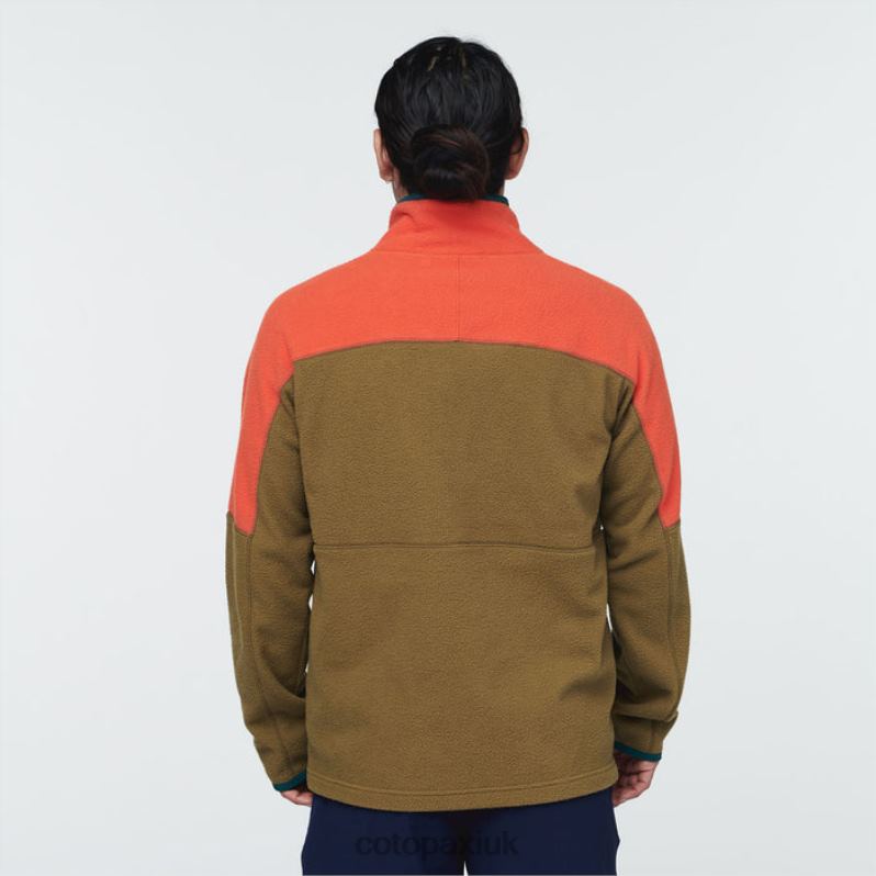Cotopaxi UK - New Abrazo Half-Zip Fleece Jacket Men Canyon-Oak Cotopaxi X4X0H472