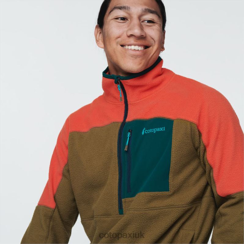 Cotopaxi UK - New Abrazo Half-Zip Fleece Jacket Men Canyon-Oak Cotopaxi X4X0H472