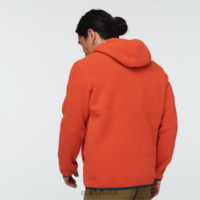 Cotopaxi UK - Red Hot Teca Fleece Hooded Half-Zip Jacket Recycled Men Collections Cotopaxi X4X0H464