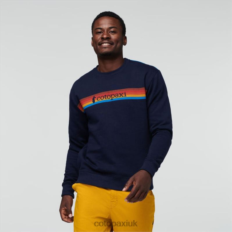 Cotopaxi UK - Fashion On The Horizon Organic Crew Sweatshirt Men Maritime Cotopaxi X4X0H363