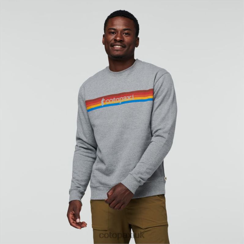 Cotopaxi UK - Heather Grey On The Horizon Organic Crew Sweatshirt Men New Cotopaxi X4X0H362