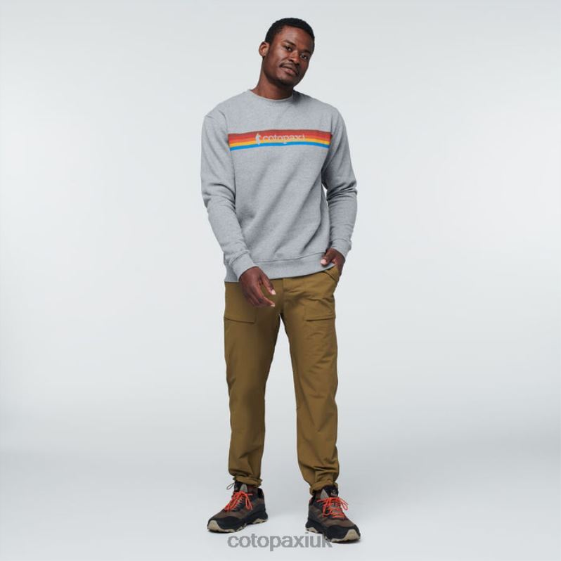 Cotopaxi UK - Heather Grey On The Horizon Organic Crew Sweatshirt Men New Cotopaxi X4X0H362