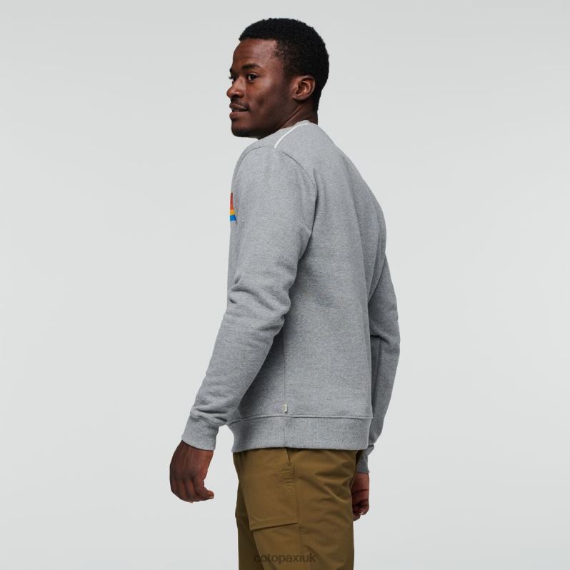 Cotopaxi UK - Origins Heather Grey On The Horizon Organic Crew Sweatshirt Men Cotopaxi X4X0H807