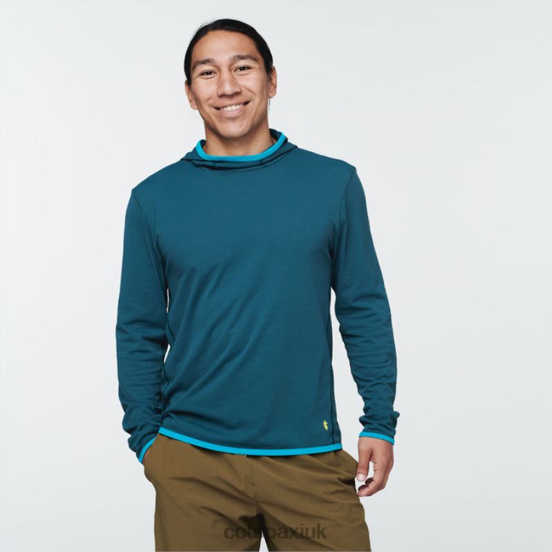 Cotopaxi UK - Sombra Sun Hoodie Men Brand Deep Ocean Cotopaxi X4X0H390