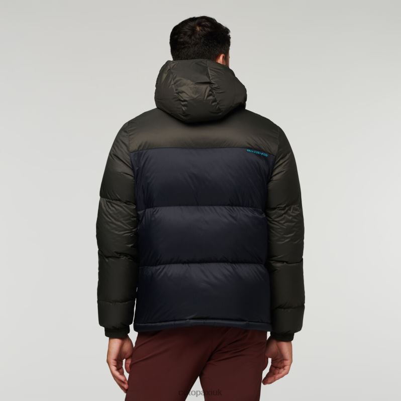 Cotopaxi Jacket UK - Solazo Down Hooded Jacket Men Brand Iron-Black Cotopaxi X4X0H764