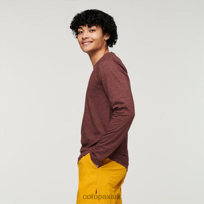 Cotopaxi UK - Hot Chestnut Hello Llama Long-Sleeve Organic T-Shirt Men Cotopaxi X4X0H316