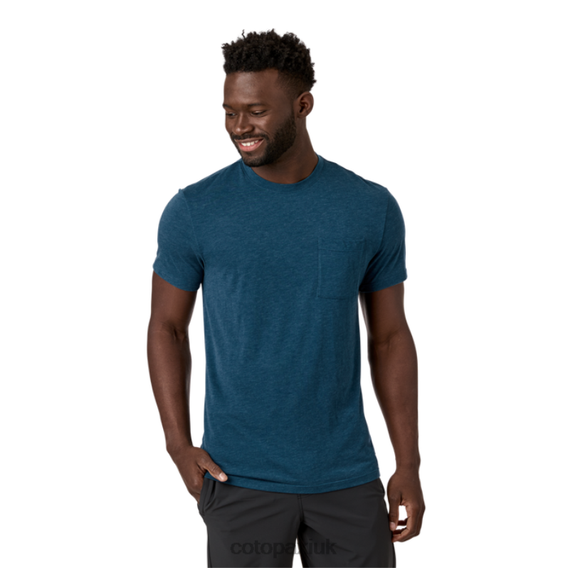 Cotopaxi UK - Paseo Travel Pocket T-Shirt Men Indigo Collections Cotopaxi X4X0H310