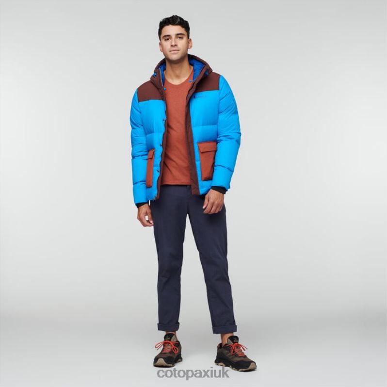 Cotopaxi UK - Chestnut-Saltwater Solazo Down Parka Men Collections Cotopaxi X4X0H420