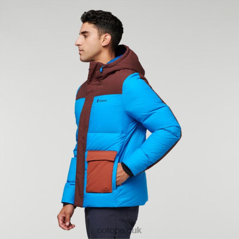 Cotopaxi UK - Chestnut-Saltwater Solazo Down Parka Men Collections Cotopaxi X4X0H420