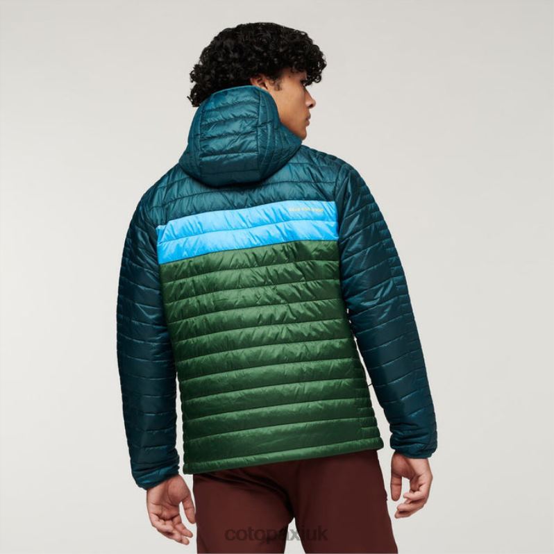 Cotopaxi UK - Deep Ocean-Forest Origins Capa Insulated Hooded Jacket Men Cotopaxi X4X0H433