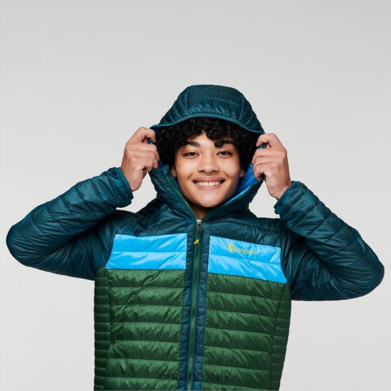 Cotopaxi UK - Deep Ocean-Forest Origins Capa Insulated Hooded Jacket Men Cotopaxi X4X0H433