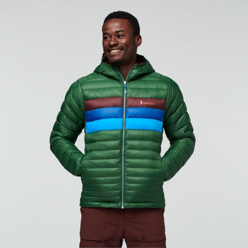 Cotopaxi UK - Fuego Hooded Down Jacket Men Forest Stripes Original Cotopaxi X4X0H403