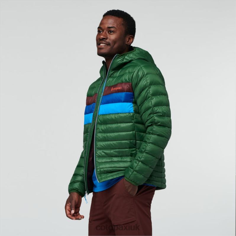 Cotopaxi UK - Fuego Hooded Down Jacket Men Forest Stripes Original Cotopaxi X4X0H403