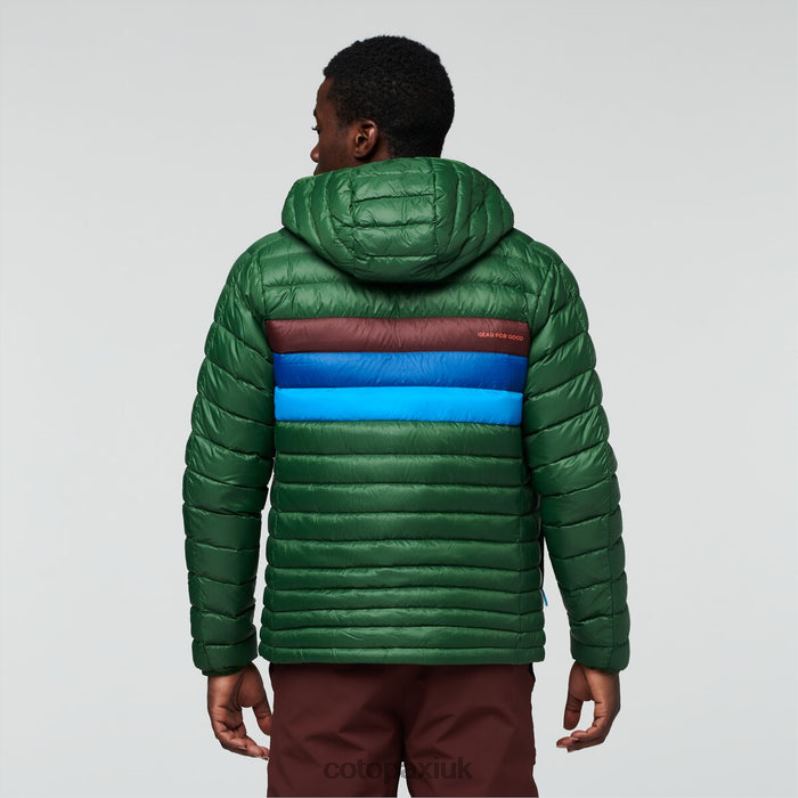 Cotopaxi UK - Fuego Hooded Down Jacket Men Forest Stripes Original Cotopaxi X4X0H403