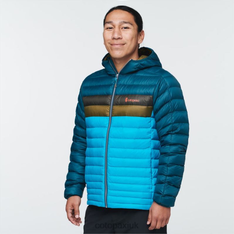 Cotopaxi UK - Fuego Hooded Down Jacket Men Hot Deep Ocean-Blue Cotopaxi X4X0H404