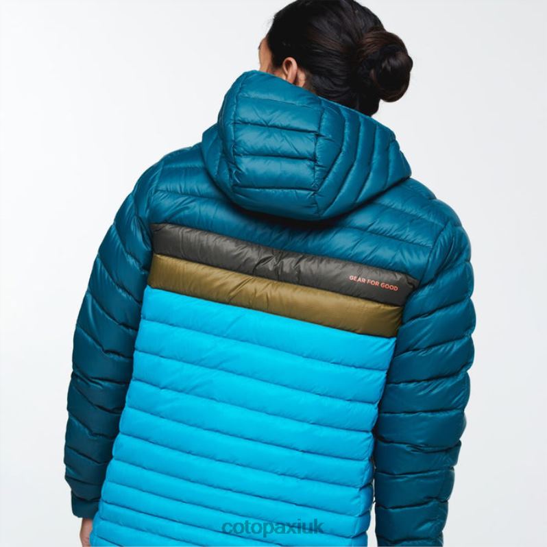 Cotopaxi UK - Fuego Hooded Down Jacket Men Hot Deep Ocean-Blue Cotopaxi X4X0H404