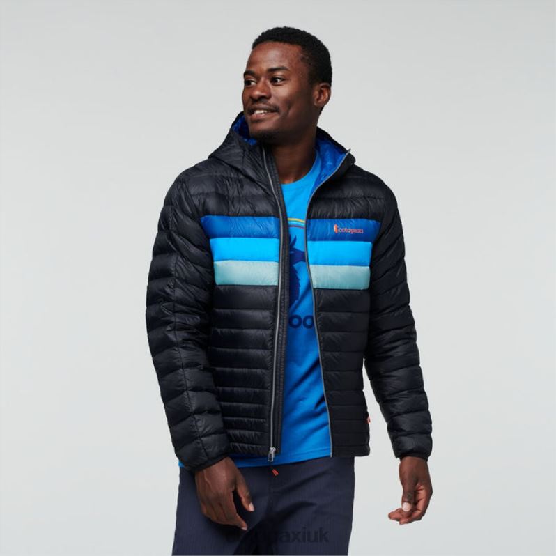 Cotopaxi UK - Origins Fuego Hooded Down Jacket Men Black-Pacific Cotopaxi X4X0H400