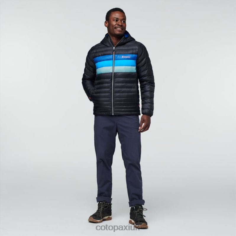 Cotopaxi UK - Origins Fuego Hooded Down Jacket Men Black-Pacific Cotopaxi X4X0H400
