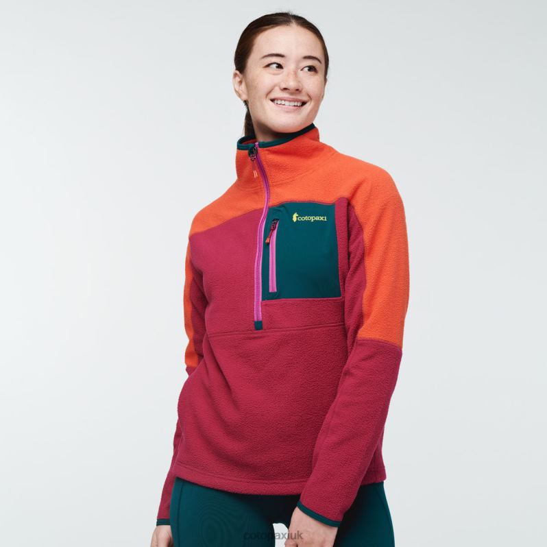 Cotopaxi UK - Canyon-Raspberry Abrazo Half-Zip Fleece Jacket Women Fashion Cotopaxi X4X0H704
