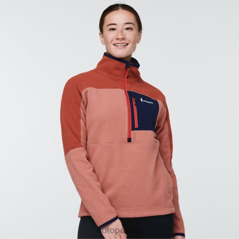 Cotopaxi UK - Hot Abrazo Half-Zip Fleece Jacket Women Spice-Earthen Cotopaxi X4X0H85
