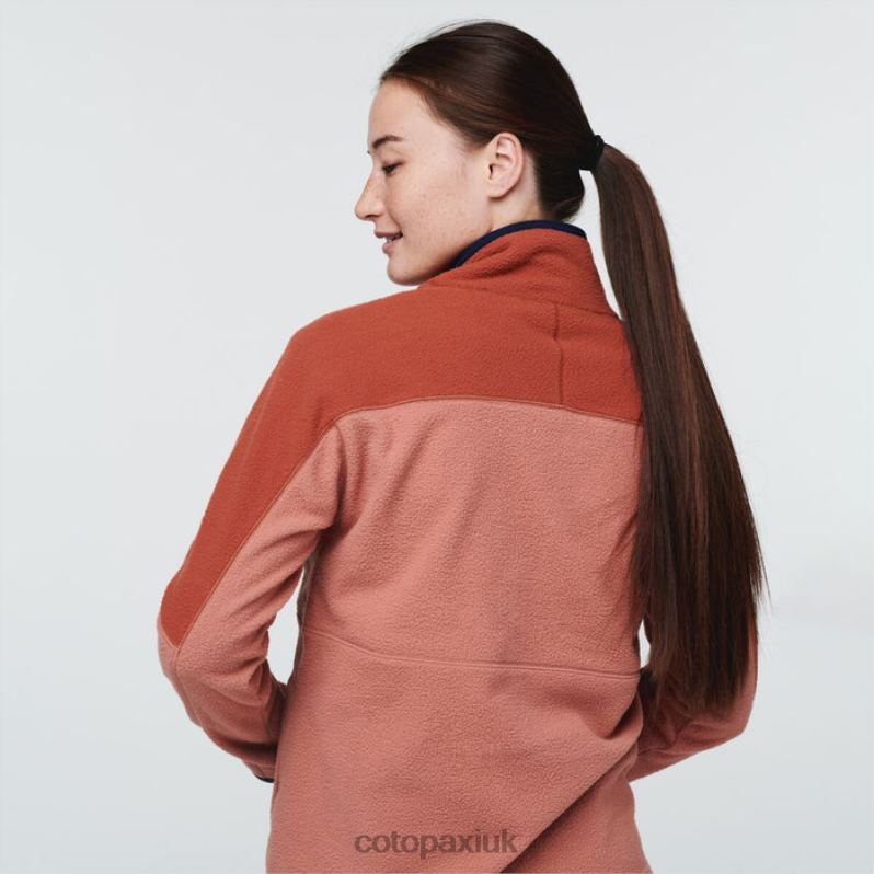 Cotopaxi UK - Hot Abrazo Half-Zip Fleece Jacket Women Spice-Earthen Cotopaxi X4X0H85