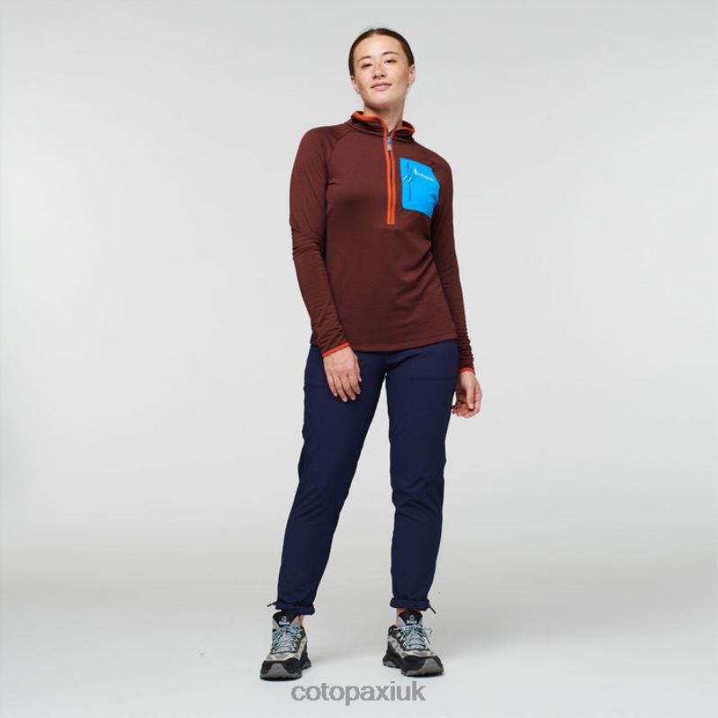 Cotopaxi UK - Origins Chestnut Otero Fleece Half-Zip Pullover Women Cotopaxi X4X0H114
