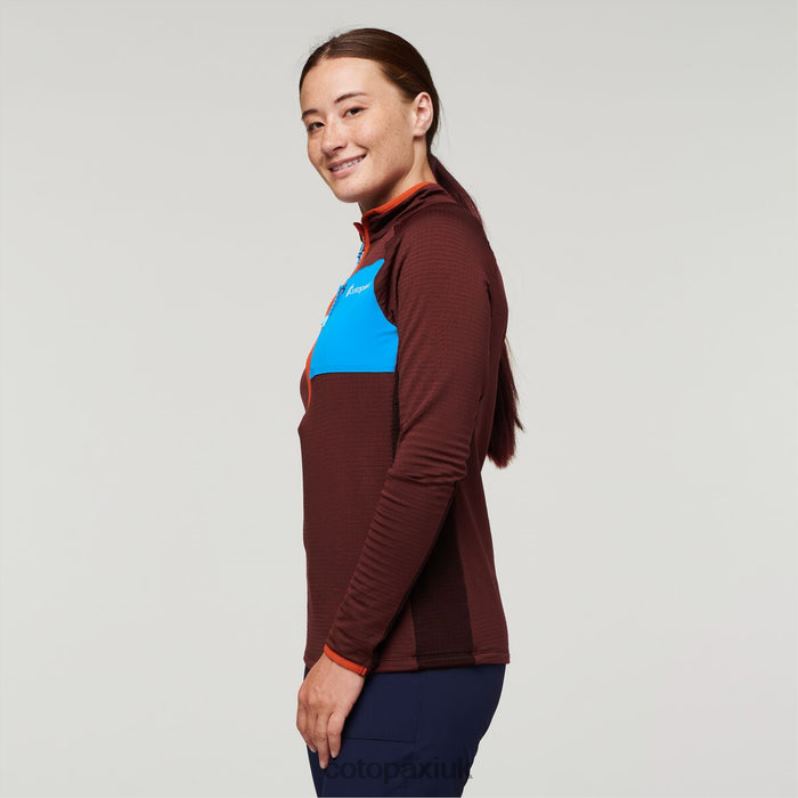Cotopaxi UK - Origins Chestnut Otero Fleece Half-Zip Pullover Women Cotopaxi X4X0H114