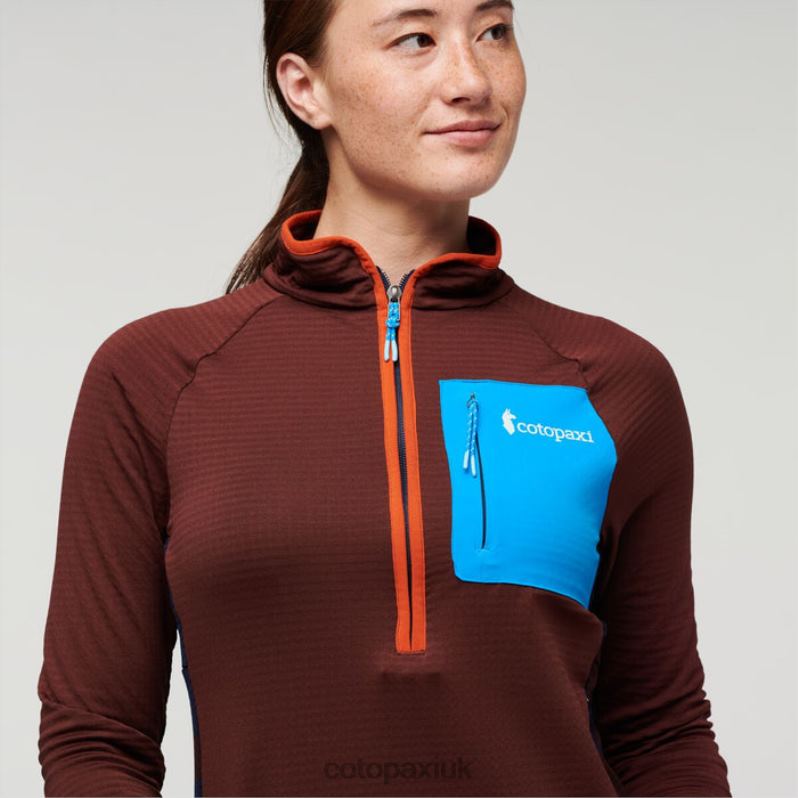 Cotopaxi UK - Origins Chestnut Otero Fleece Half-Zip Pullover Women Cotopaxi X4X0H114