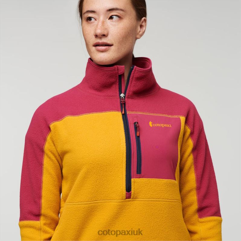 Cotopaxi UK - Raspberry-Amber Collections Abrazo Half-Zip Fleece Jacket Women Cotopaxi X4X0H79