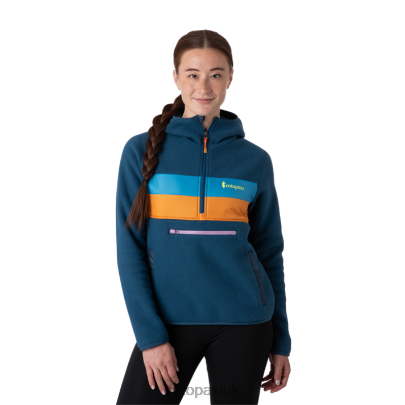 Cotopaxi UK - Teca Fleece Hooded Half-Zip Jacket Recycled Women Hot Mandala Cotopaxi X4X0H96