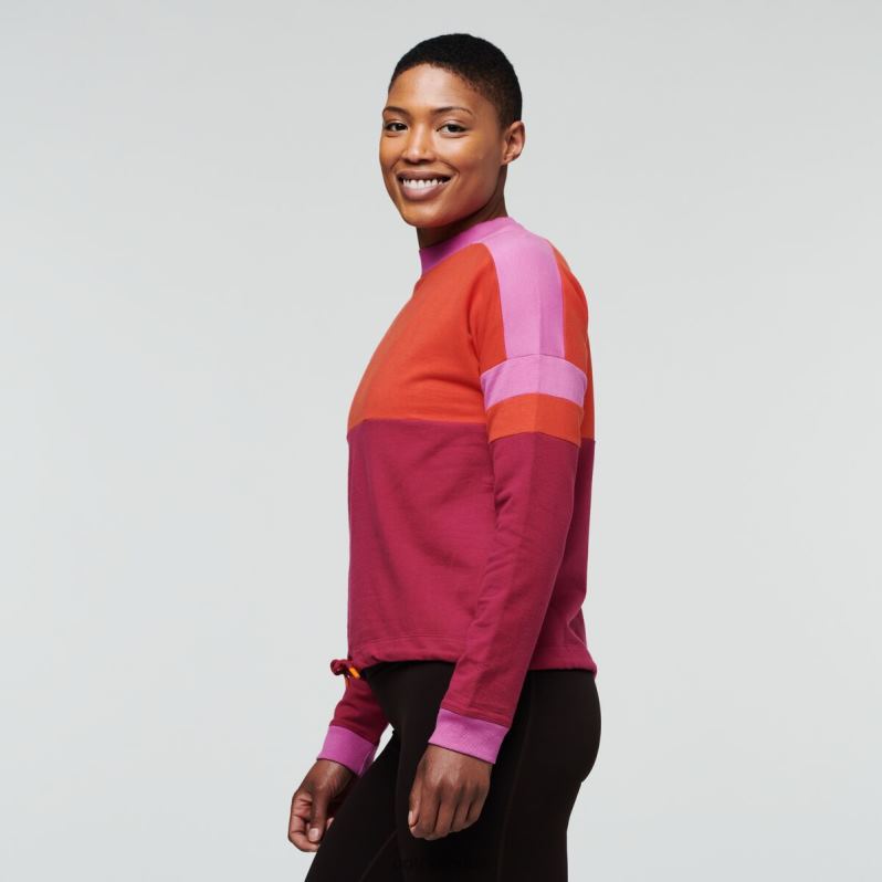 Cotopaxi UK - Bandera Sweatshirt Women Canyon-Raspberry New Cotopaxi X4X0H725