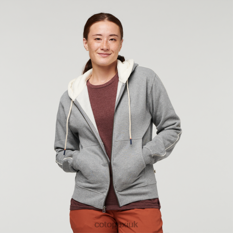 Cotopaxi UK - Heather Grey Do Good Organic Full-Zip Hoodie Women Collections Cotopaxi X4X0H266