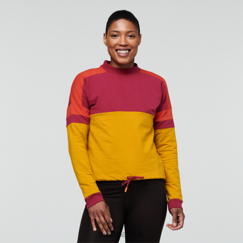 Cotopaxi UK - Origin Bandera Sweatshirt Women Raspberry-Amber Cotopaxi X4X0H256