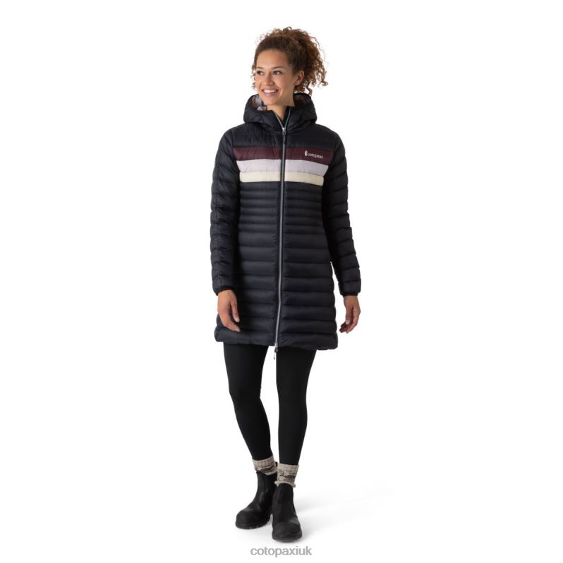 Cotopaxi Jacket UK - Black Stripes Fuego Down Parka Women Brand Cotopaxi X4X0H698