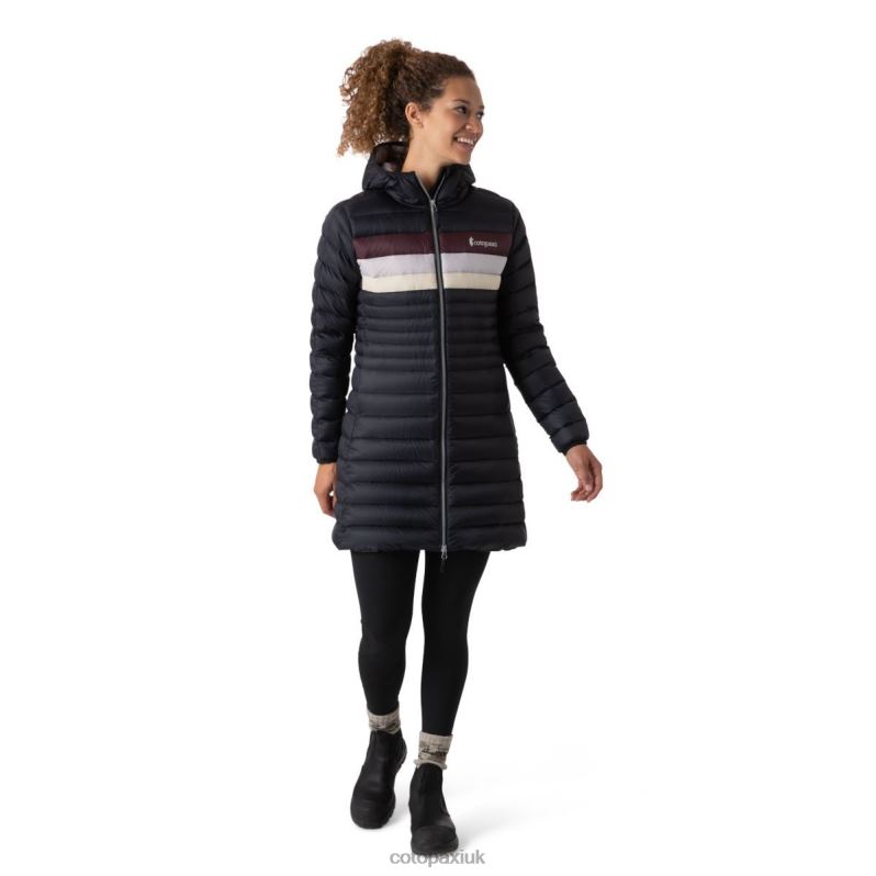 Cotopaxi Jacket UK - Black Stripes Fuego Down Parka Women Brand Cotopaxi X4X0H698