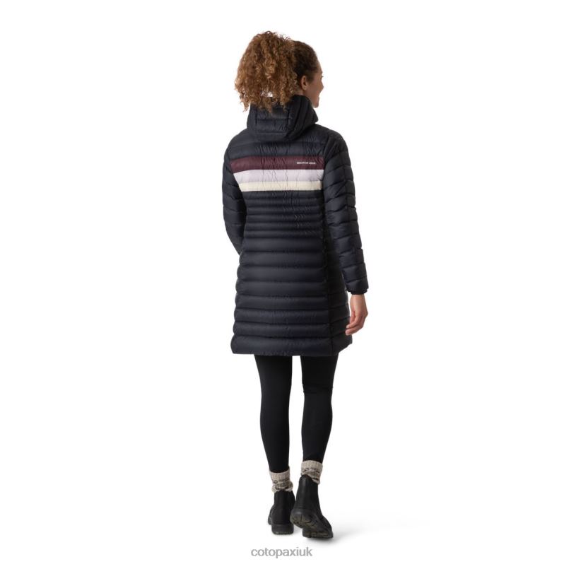 Cotopaxi Jacket UK - Black Stripes Fuego Down Parka Women Brand Cotopaxi X4X0H698