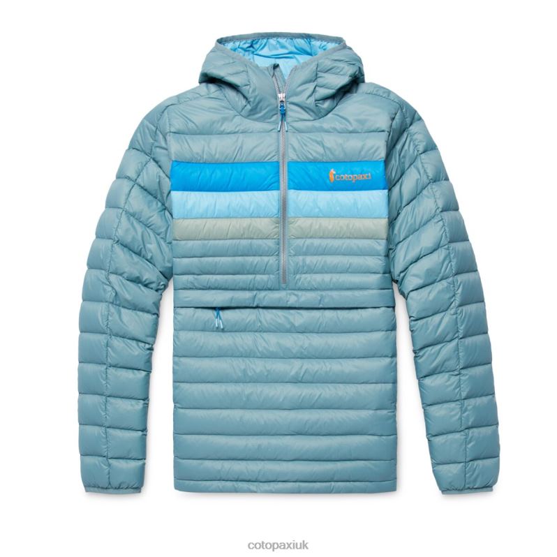 Cotopaxi Jacket UK - Origins Fuego Down Hooded Pullover Women Bluegrass Stripes Cotopaxi X4X0H675