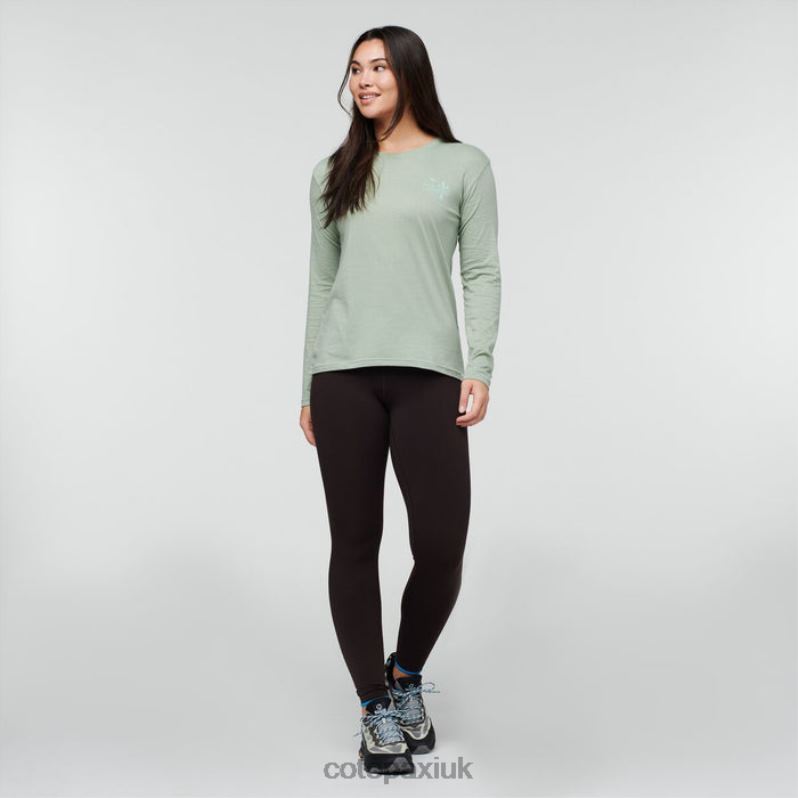 Cotopaxi UK - Brand Hello Llama Long-Sleeve Organic T-Shirt Women Silver Leaf Cotopaxi X4X0H181