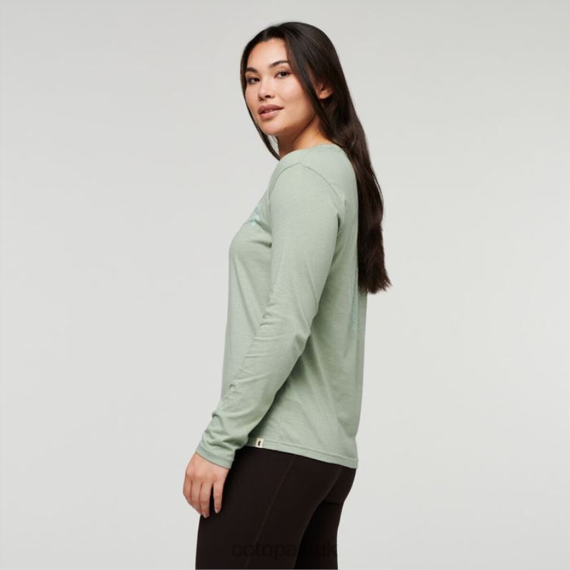 Cotopaxi UK - Brand Hello Llama Long-Sleeve Organic T-Shirt Women Silver Leaf Cotopaxi X4X0H181